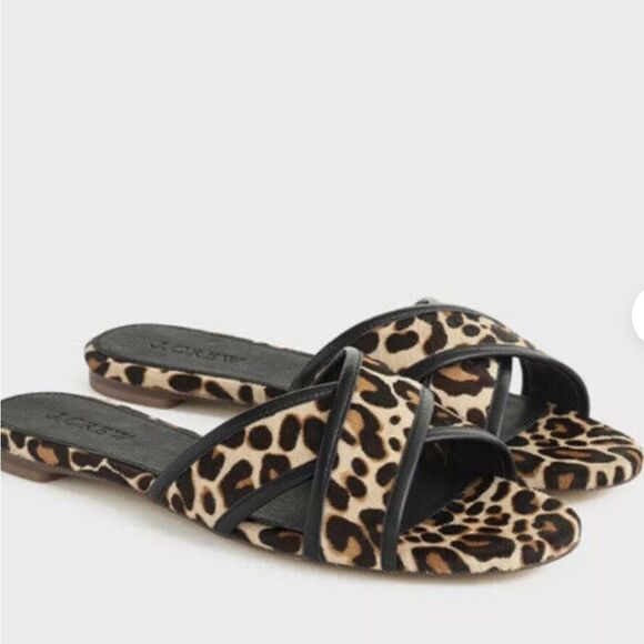 J. Crew Leopard Cora crisscross sandals - Picture 1 of 4